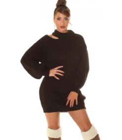 Hersecret Ruskea muhkea villamekko kaulahalkiolla