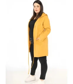 RZ fashion sinapinkeltainen pitkä paitatakki siivillä