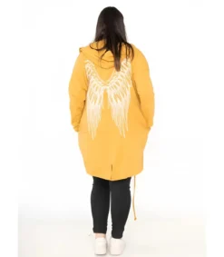 RZ fashion sinapinkeltainen pitkä paitatakki siivillä