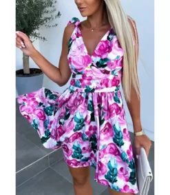 Hersecret Schilo-Jolie pinkki ruusukuvioinen mekko