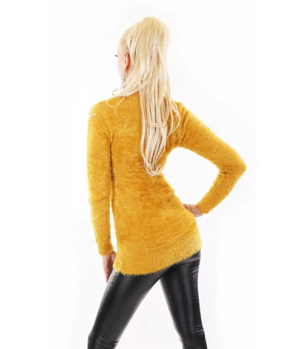 Hersecret Sinapinkeltainen pörröneule helmillä