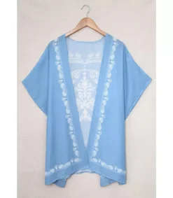 LC Sininen koristekirjailtu kimono