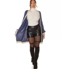 Hersecret Sininen oversized pitkä villatakki tehostevärillä