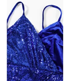 LC ininen wrap-look v-amettimidimekko paljeteilla