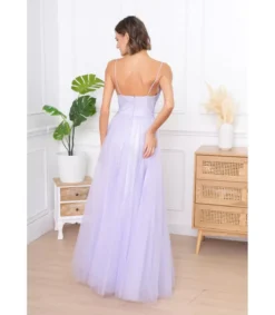 Hersecret Soky Soka lila pitkä juhlamekko strasseilla
