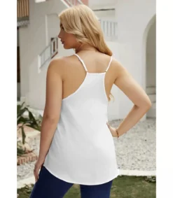 LC Valkoinen mustakoristeinen toppi (plus size)