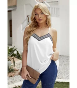 LC Valkoinen mustakoristeinen toppi (plus size)