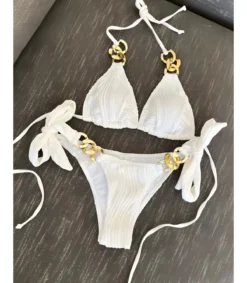 Hersecret Valkoiset ketjukoristeiset narubikinit