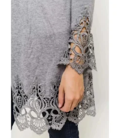 Hersecret WHOO harmaa koristekirjailtu neuletakki