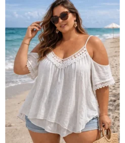 Hersecret Word Fashion koristekirjaitu vakoinen yhythihainen paita (pus size)
