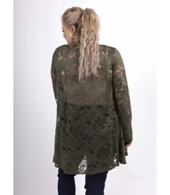 2W Paris khaki pitsinen neuletakki (plus size)