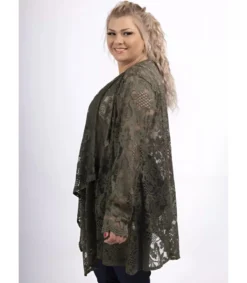 2W Paris khaki pitsinen neuletakki (plus size)